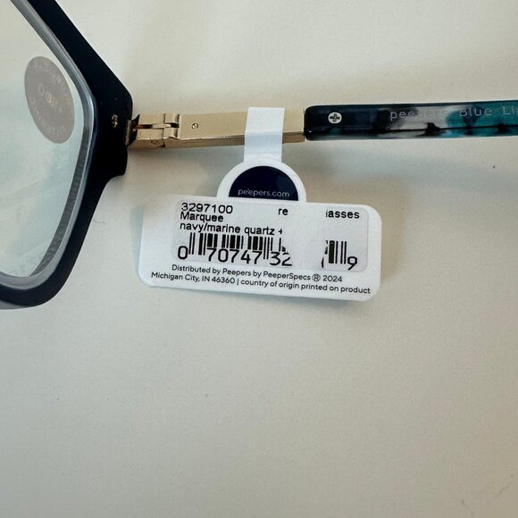 Peepers by Peeperspecs Marquee Navy/Marine Quartz Reading Glasses +1.00 - Picture 3 of 3